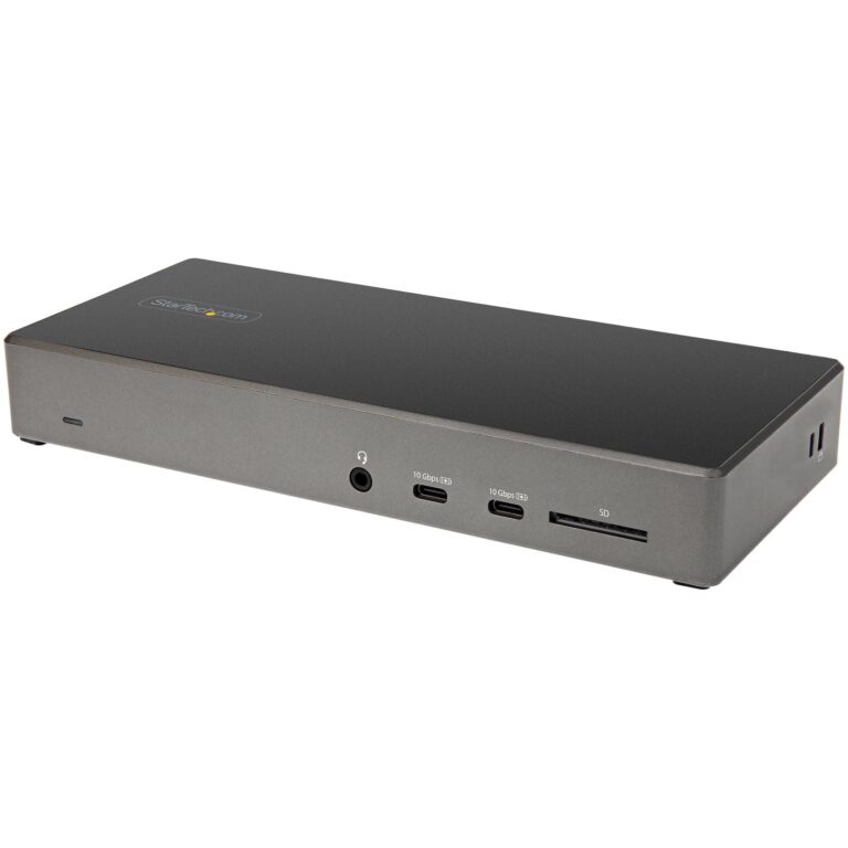 StarTech.com USB C Dock – Triple 4K Monitor USB Type-C Docking Station – 100W Power Delivery – DP 1.4 Alt Mode & DSC, 2x DisplayPort – Windows/Chrome