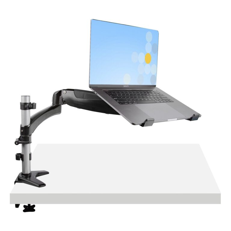 StarTech.com Desk Mount Laptop Arm – Full Motion Articulating Arm for Laptop or Single 34″ (17.6lb/8kg) Monitor – VESA Mount Laptop Tray – Desk-Clamp