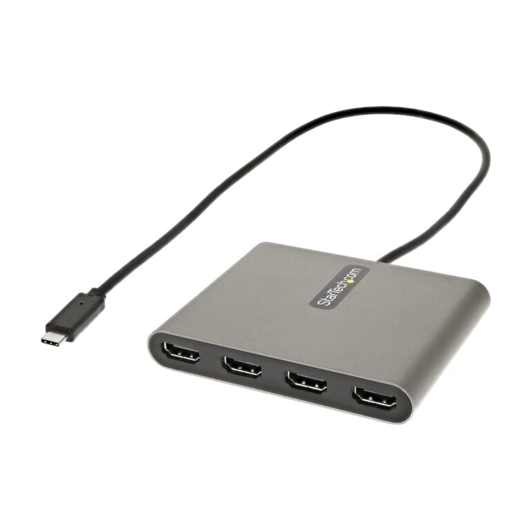 StarTech.com USB C to Quad HDMI Adapter, USB-C to 4x HDMI Monitor Converter for Windows (no support for macOS/ChromeOS/Linux) – TAA