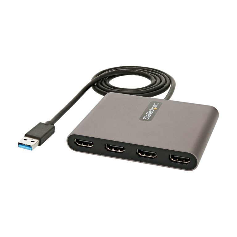 StarTech.com USB 3.0 to Quad HDMI Adapter, USB to 4x HDMI Monitor Converter for Windows (no support for macOS/ChromeOS/Linux) – TAA