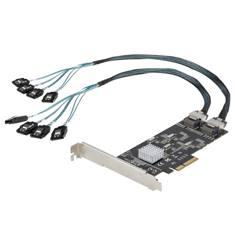 StarTech.com 8 Port SATA PCIe Card – PCI Express 6Gbps SATA Expansion Adapter Card with 4 Host Controllers – SATA PCIe Controller Card – SATA HDD/SSD
