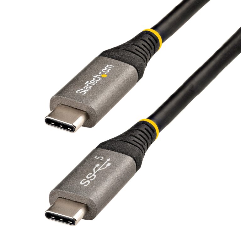 StarTech.com 6.6ft (2m) USB-C Cable, USB 5Gbps, 100W (5A) Power Delivery, 4K 60Hz DP Alt Mode, TPE Jacket – Thunderbolt Compatible