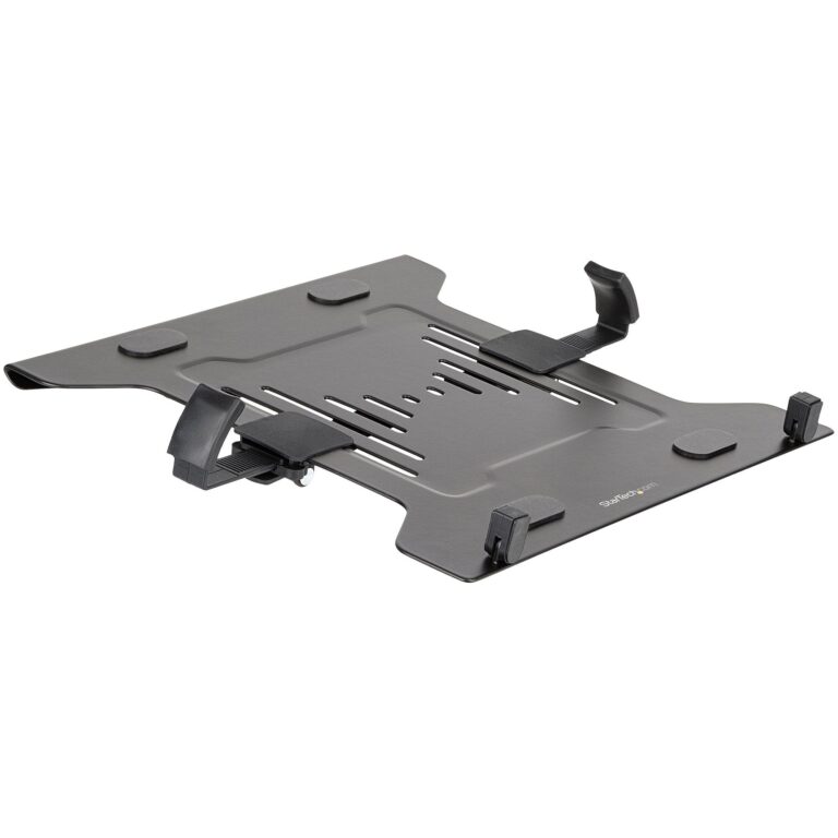 StarTech.com VESA Laptop Tray – Adjustable Monitor Arm Laptop Tray Secures Notebooks (4.5kg / 9.9lb) – 75×75 & – For Monitor Desk Mounts/Stands