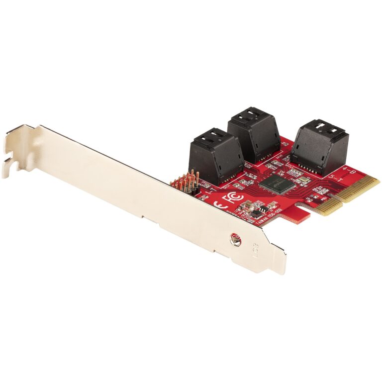 StarTech.com SATA PCIe Card – 6 Port PCIe SATA Expansion Card – 6Gbps – Low/Full Profile – Stacked SATA Connectors – ASM1166 Non-Raid – PCI – TAA