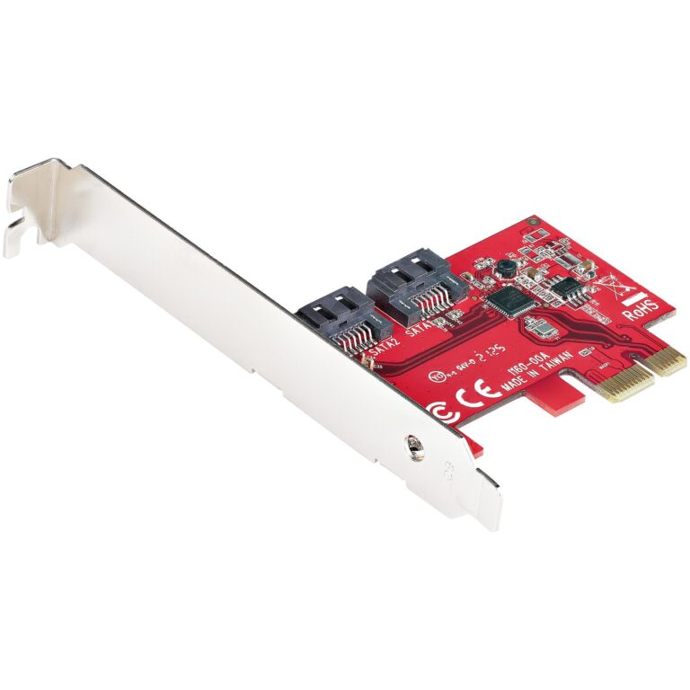 StarTech.com SATA PCIe Card – 2 Port PCIe SATA Expansion Card – 6Gbps – Full/Low Profile – PCI Express to SATA Adapter/Controller – ASM1061 – TAA