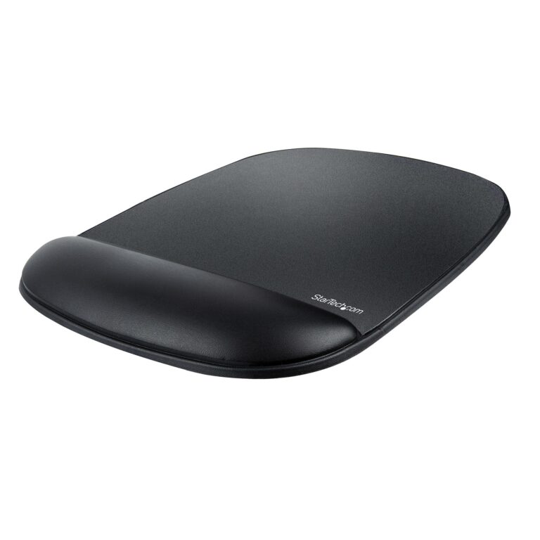 StarTech.com Mouse Pad with Hand rest, 6.7×7.1x 0.8in (17x18x2cm), Ergonomic Mouse Pad with Wrist Support, Desk Wrist Pad w/ Non-Slip PU Base, – TAA