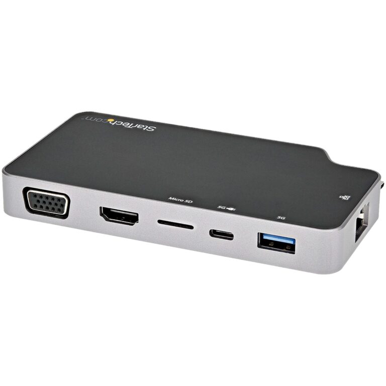 StarTech.com USB C Multiport Adapter – USB-C to 4K HDMI or VGA Video with 100W Power Delivery Pass-through, – USB 3.1 Gen 2 Type-C Mini/Travel Dock