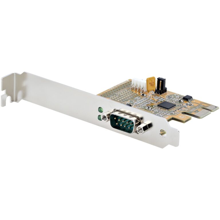 StarTech.com 1-Port PCI Express Serial Card, PCIe to RS232 (DB9) Serial Interface Card, PC Serial Card, 16C1050 UART, Standard/Low Profile – TAA