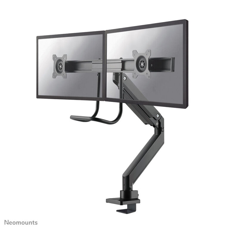 Neomounts NM-D775DXBLACK Monitor arm 10-32″ – gas spring – Topfix – 180°-stop
