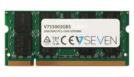 V7 2GB DDR2 PC2-5300 667Mhz SO DIMM Notebook Memory Module – V753002GBS