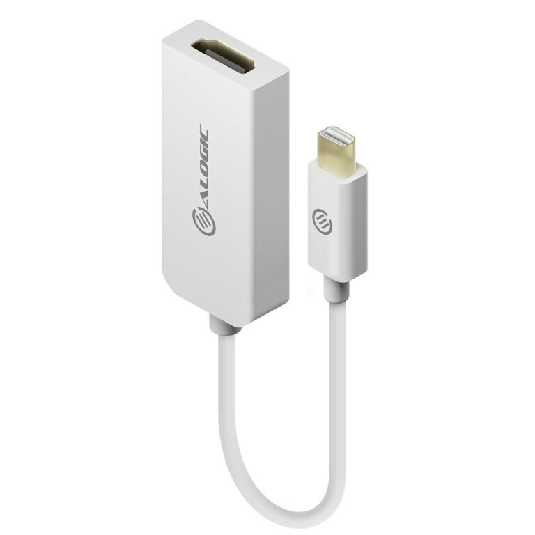 ALOGIC Premium 15cm Mini DisplayPort to HDMI Adapter – Male to Female – WHITE