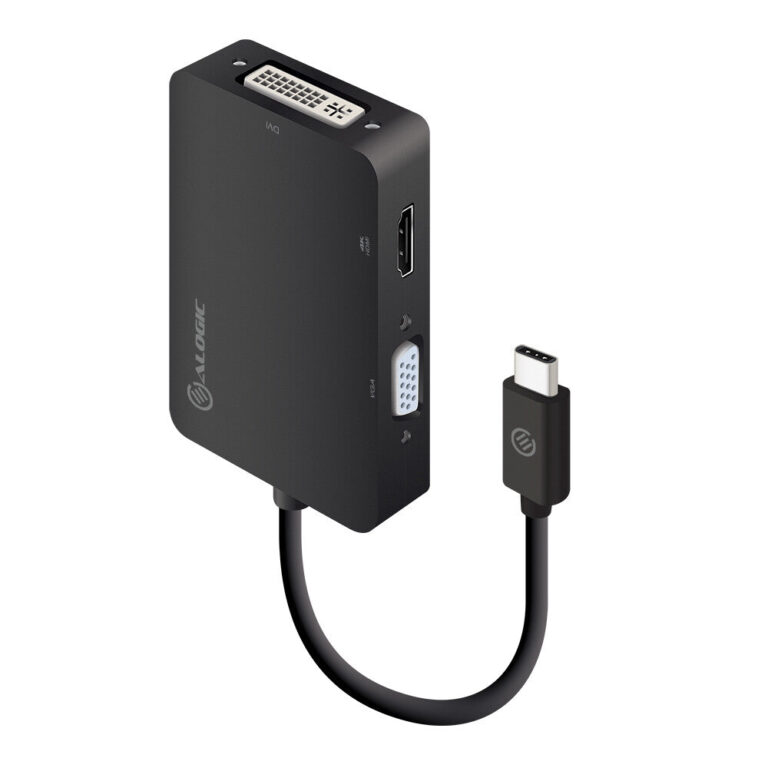 ALOGIC 3-in-1 USB-C to HDMI DVI VGA Adapter – Male to 3-Female