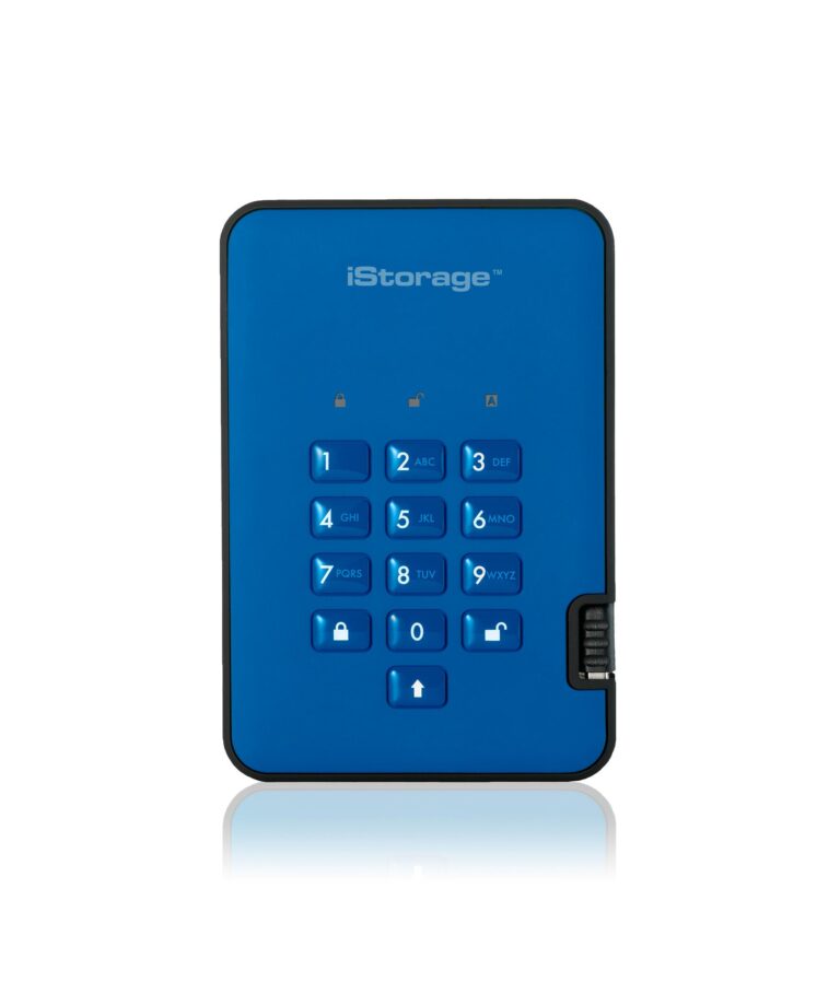 iStorage diskAshur² SSD 128GB Blue | Secure Portable Solid State Drive |AES-XTS 256-bit Hardware Encryption | PIN protected | OS & Platform