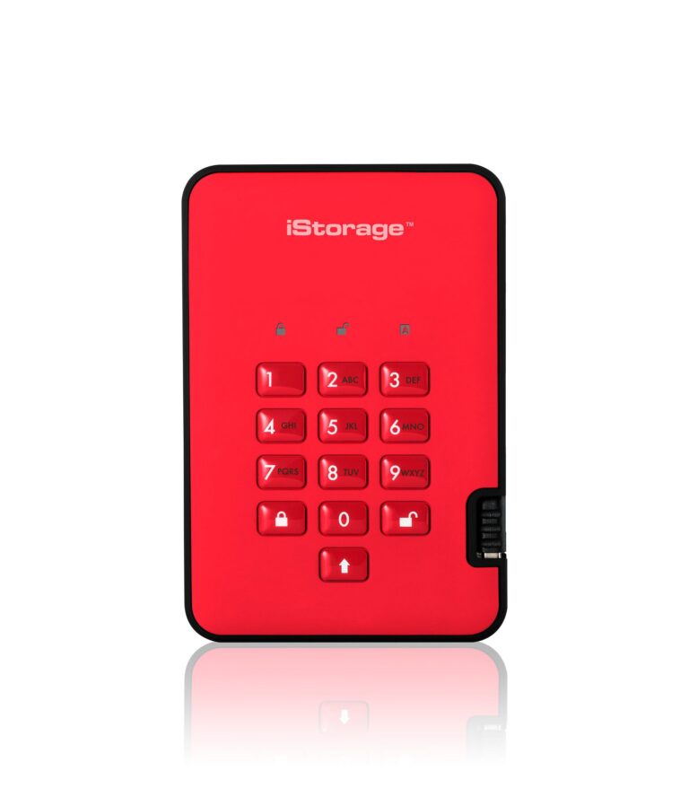iStorage diskAshur² SSD 128GB Red | Secure Portable Solid State Drive |AES-XTS 256-bit Hardware Encryption | PIN protected | OS & Platform