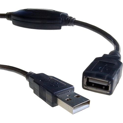 Cablenet 5m USB 2.0 Type A Male – Type A Female Active Black Repeater Cable