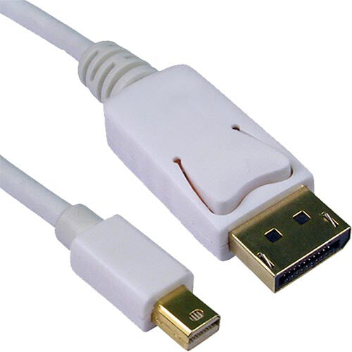 Cablenet 1m DisplayPort 1.2 Male – Mini DisplayPort Male (4Kx2K@60Hz) White PVC