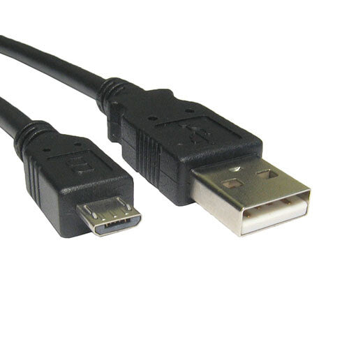 Cablenet 2m USB 2.0 Type A Male – USB Micro Type B Male Black PVC Cable