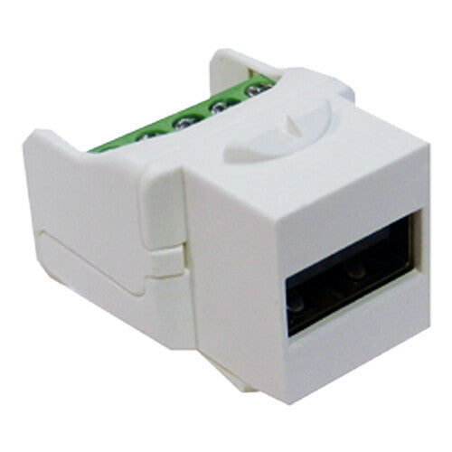 Cablenet USB 2.0 Type A Female – 5 Pin Terminal Keystone White