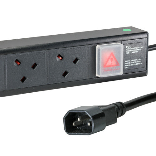 Cablenet 8 Way UK Horizontal 1u PDU with IEC – C14 3m Feed