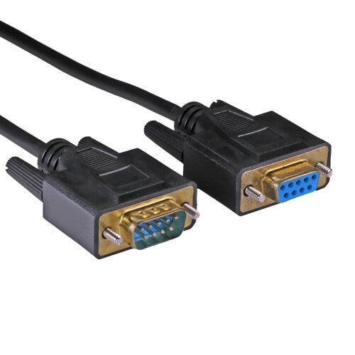 Cablenet 10m RS232 Serial DB9 Male – Female All Lines Black PVC Cable