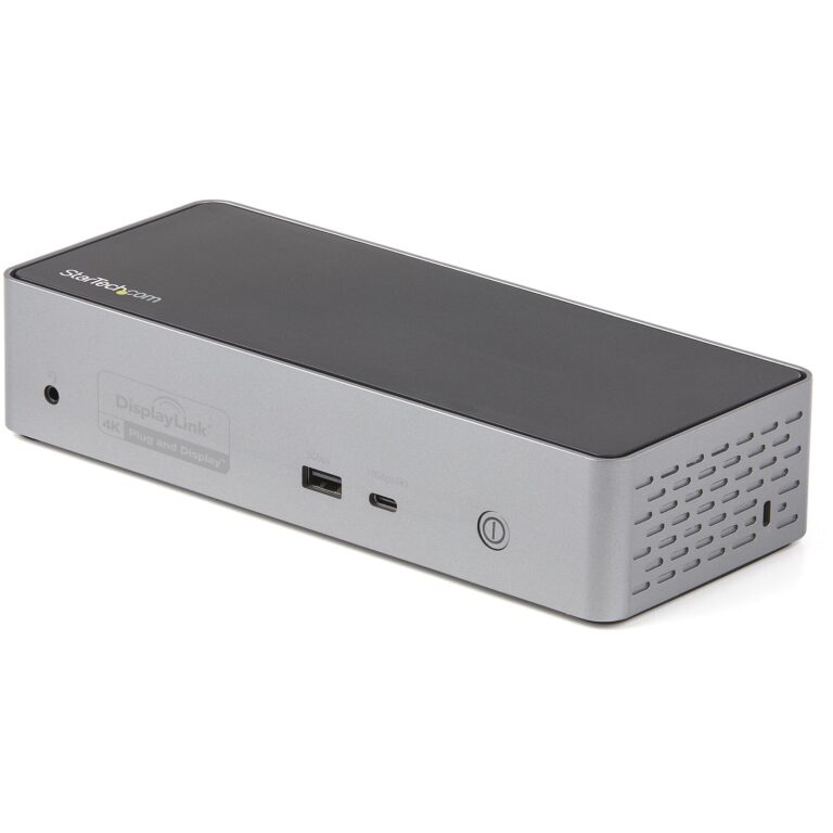 StarTech.com USB C Dock – 4K 60Hz Quad Monitor DisplayPort & HDMI – Universal USB-C Docking – USB Hub with 1x USB Type-C & 3x USB-A, Ethernet, Audio