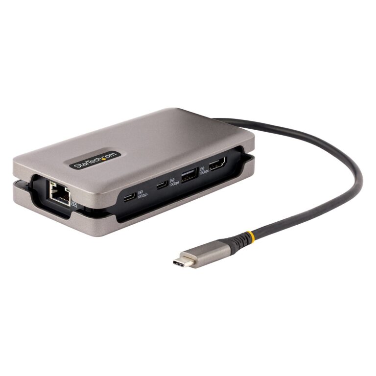 StarTech.com USB-C Multiport Adapter, 4K 60Hz HDMI 2.0b, HDR, USB 3.2 Gen 2 10Gbps Hub (2xUSB-C, 1xUSB-A), 100W PD Pass-Through, Mini Travel Dock,