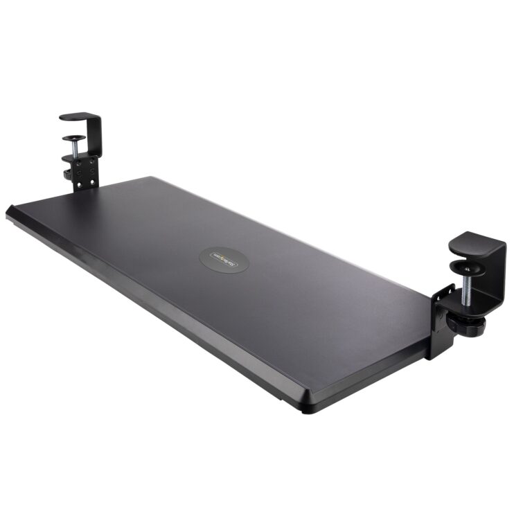 StarTech.com Under-Desk Keyboard Tray, Clamp-on Ergonomic Keyboard Holder, Up to 12kg (26.5lb), Sliding Keyboard and Mouse Drawer with – TAA