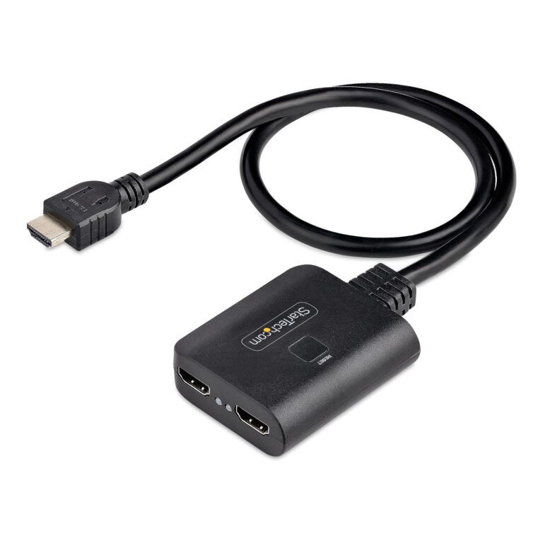 StarTech.com 2-Port HDMI Splitter, 4K 60Hz HDMI 2.0 Video, 4K HDMI Splitter 1 In 2 Out, 1×2 HDMI Display/Output Splitter, HDR/HDCP, 20in (50cm)