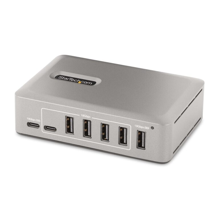 StarTech.com 10-Port USB-C Hub – 8x USB-A/2x USB-C – Self-Powered w/65W Power Supply – USB 3.1 10Gbps – Desktop/Laptop USB Hub w/USB-IF – TAA