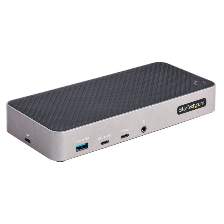StarTech.com USB-C Triple Monitor Docking Station for MacBook Pro / Air M1 M2 M3 M4 M5 & Windows, Universal 4K HDMI DP Dock, Thunderbolt Compatible,