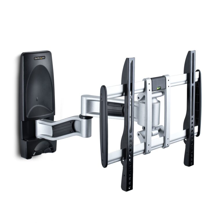 StarTech.com Articulating TV Wall Mount, VESA Wall Mount, Supports 26 to 65 inch/99lb/Flat/Curved TVs, Retractable Low Profile Wall Mount TV – TAA