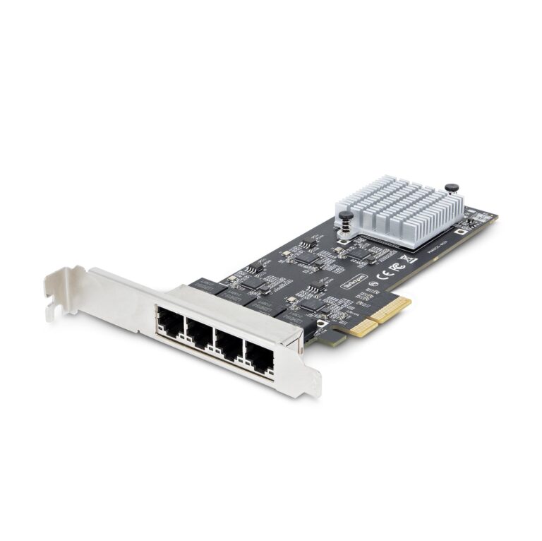 StarTech.com 4-Port 2.5Gbps NBASE-T PCIe Network Card, Intel I225-V, Quad-Port Computer Network Card, Multi-Gigabit NIC, PCI Express Server LAN Card,