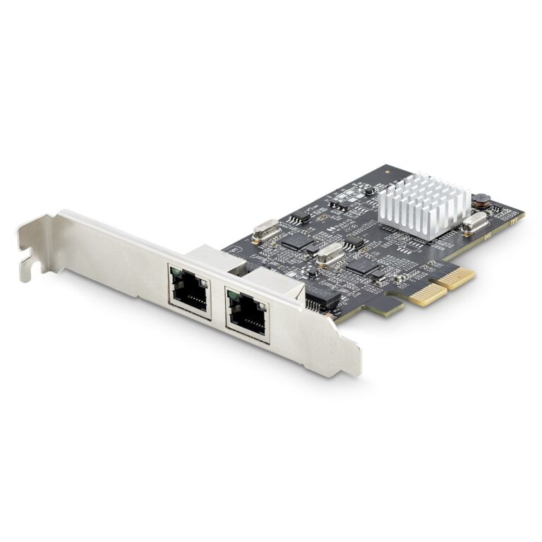 StarTech.com 2-Port 2.5Gbps NBASE-T PCIe Network Card, Intel I225-V, Dual-Port Computer Network Card, Multi-Gigabit NIC, PCI Express Server LAN Card,