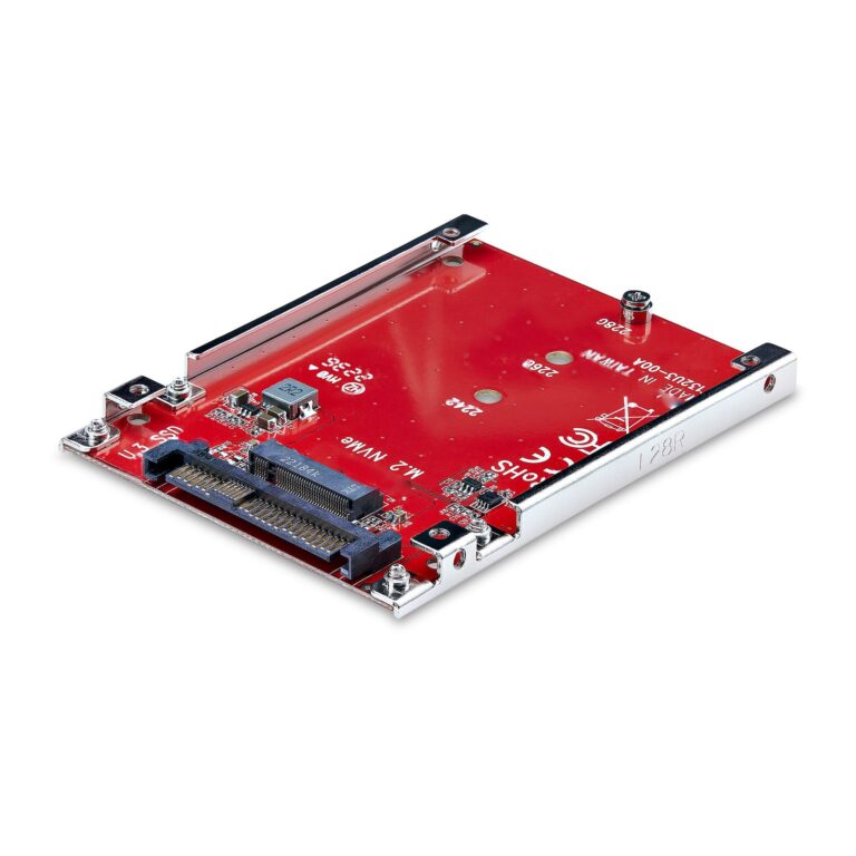 StarTech.com M.2 to U.3 Adapter for M.2 NVMe SSDs, PCIe M.2 Drive to 2.5inch U.3 (SFF-TA-1001) Host Adapter/Converter, TAA – 2.5″ Drive Form Factor