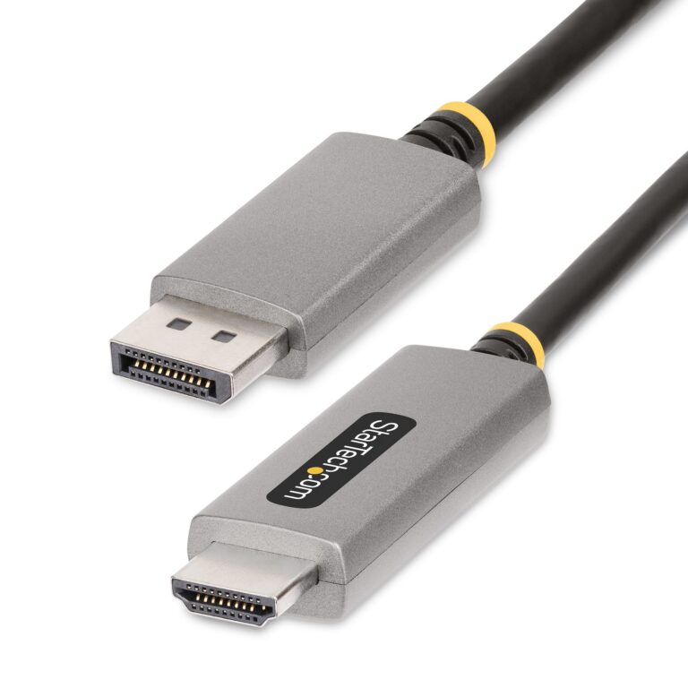 StarTech.com 6.6ft (2m) DisplayPort to HDMI Adapter Cable, 8K 60Hz, 4K 144Hz, HDR10, DP 1.4 to HDMI 2.1 Active Video Converter, – DP to HDMI Cord
