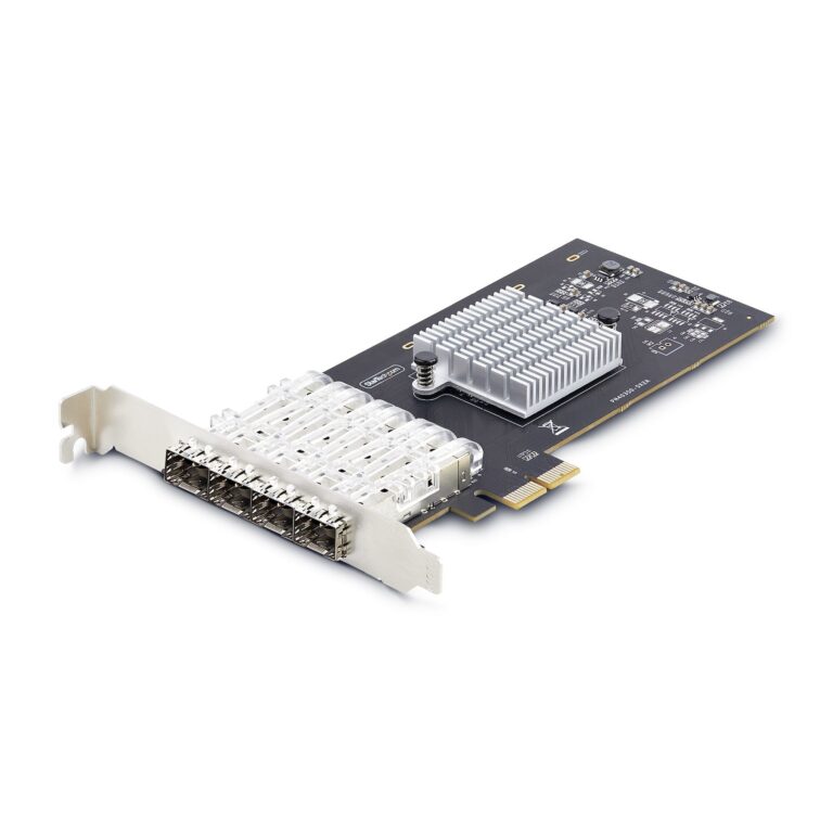 StarTech.com 4-Port GbE SFP Network Card, PCIe 2.0 x2 (x4, x8, x16 Compatible), Intel I350-AM4 4x 1GbE Controller, 1000BASE – Windows & Linux