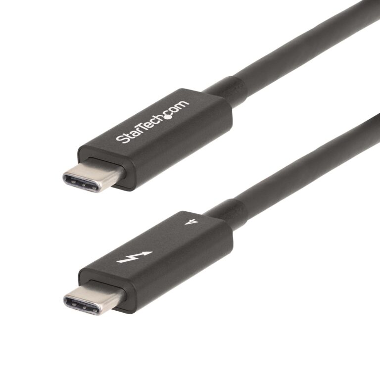 StarTech.com 6.6ft (2m) Active Thunderbolt 4 Cable, 40Gbps, 100W – Compatible w/ USB4/Thunderbolt 4/ USB 3.2/ USB Type-C/DisplayPort/Thunderbolt 3