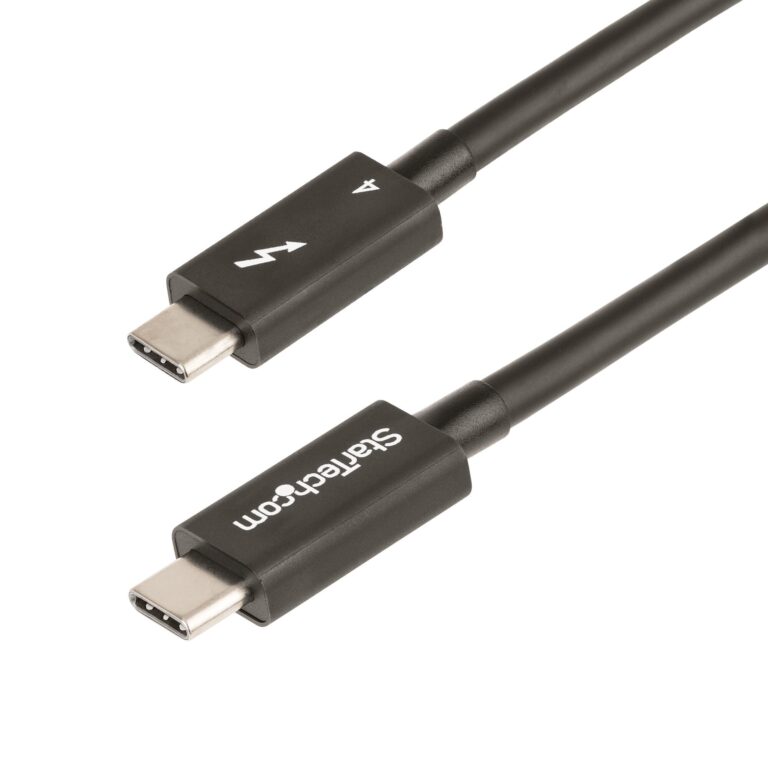 StarTech.com 3.3ft (1m) Thunderbolt 4 Cable – 40Gbps – 100W PD – 4K/8K Video – – Compatible w/ USB4/Thunderbolt 3/USB 3.2/USB Type-C/DisplayPort