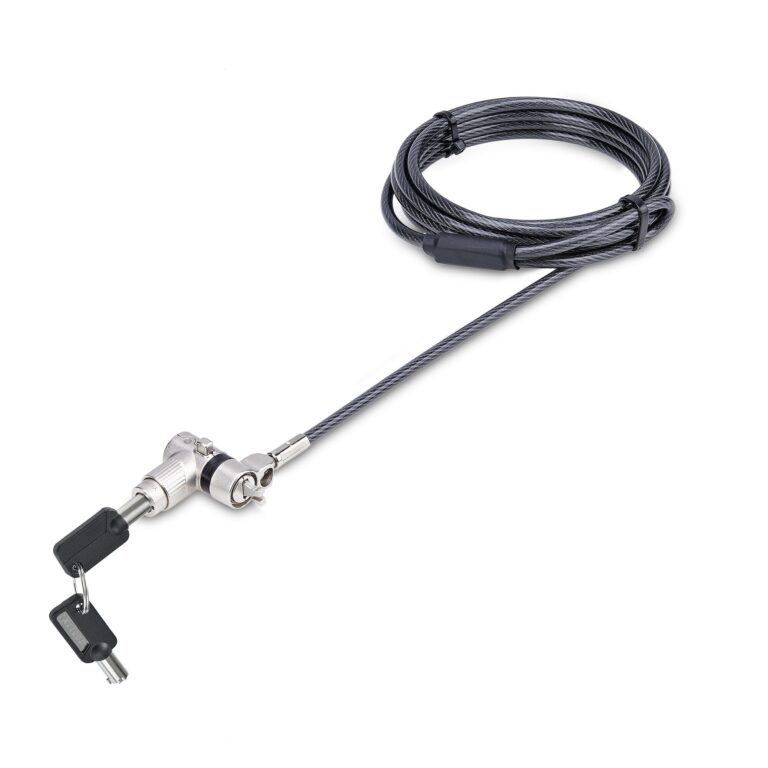 StarTech.com Universal Laptop Lock 6.6ft (2m), Security Cable For Notebooks Compatible With Noble Wedge/Nano/K-Slot, Keyed Locking Cable, – TAA