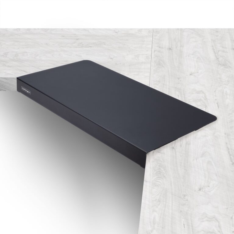 StarTech.com Clamp-On Steel Desk Corner Sleeve for L-Shaped/Corner Desk, For 0.5-1.5in (12.7-38.1mm) Desks, Increase Space for Keyboard/Mouse, Desk