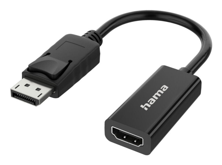 Hama Video Adapter, DisplayPort Plug – HDMI Socket, Ultra-HD 4K