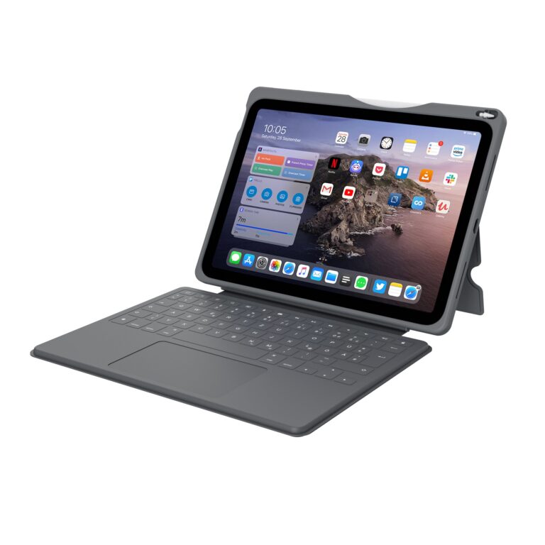 DEQSTER Smart Rugged Touch PLUS Keyboard for iPad 10.9″ (10th Gen.), QWERTY Layout