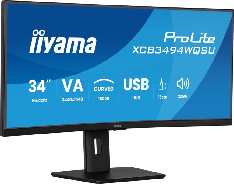 iiyama ProLite 34” 120Hz Curved Ultra-Wide Monitor (XCB3494WQSU-B1)
