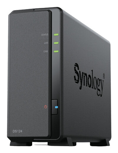Synology DiskStation DS124 NAS Desktop Realtek RTD1619B 1 GB DDR4 12 TB HDD DiskStation Manager Black