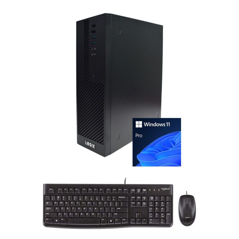 LOGIX 14th Gen Intel Core i3 Quad Core Small Form Factor SFF Business / Education PC with 8GB RAM 500GB SSD Windows 11 Pro Keyboard Mouse & 3 Year