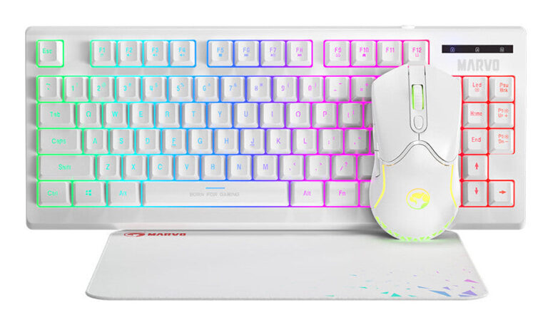 Marvo CM310-WH keyboard Mouse included Gaming USB QWERTY English White