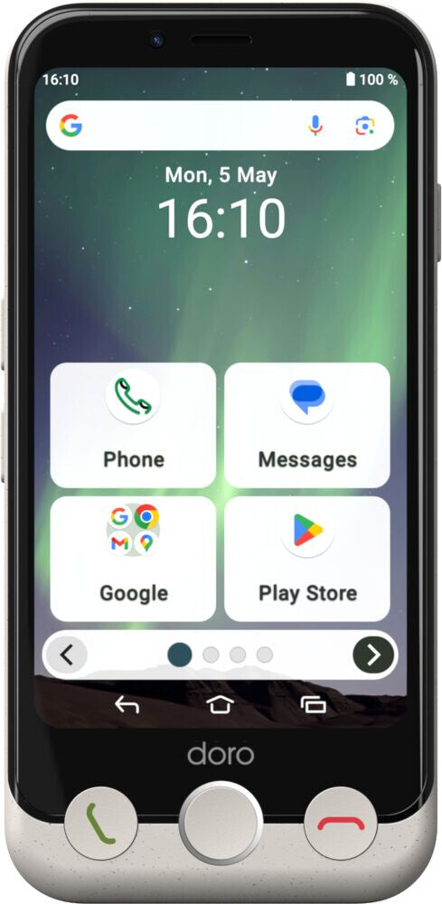 Doro Aurora A10 4.5″ 4G Smartphone (8881) – 64GB, 4GB RAM, Dual SIM, Black/White