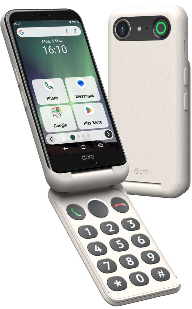 Doro Aurora A20 4.5″ 4G Smartphone (8893) – 64GB, 4GB RAM, Dual SIM, Black/White