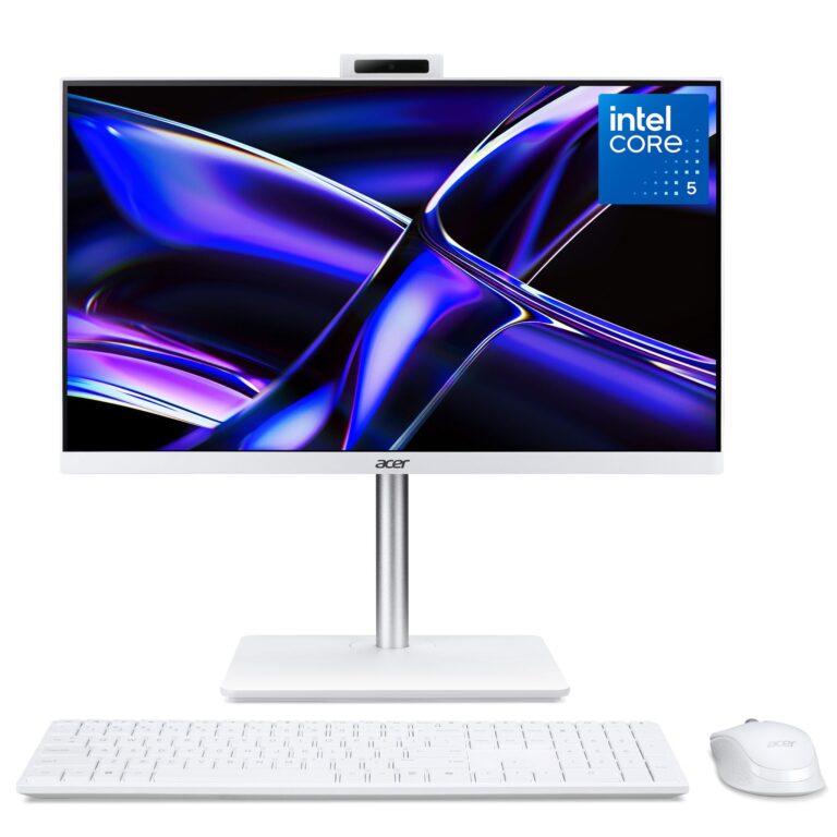 Acer Aspire C27-A All-in-One Desktop – Intel Core i7-1355U, 8GB, 1TB SSD, Integrated Graphics, 27″ Full HD, Windows 11, White