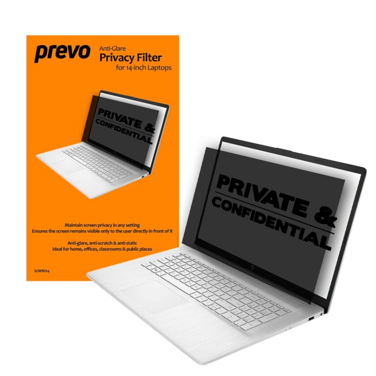PREVO 14-Inch Anti-Glare Laptop Privacy Screen Filter, Anti-Peep, Anti-Static 35.6 cm (14″) Frameless display privacy filter